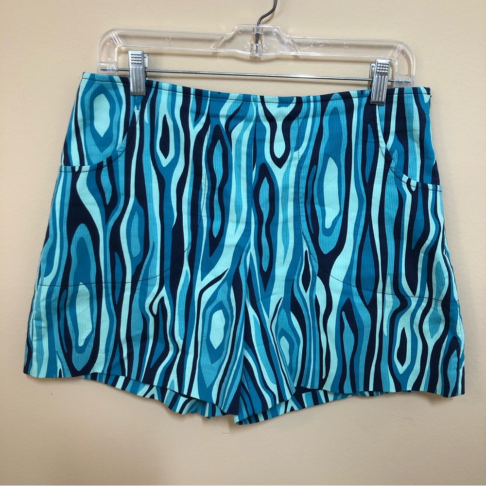 Stylish Blue Patterned Women's Shorts